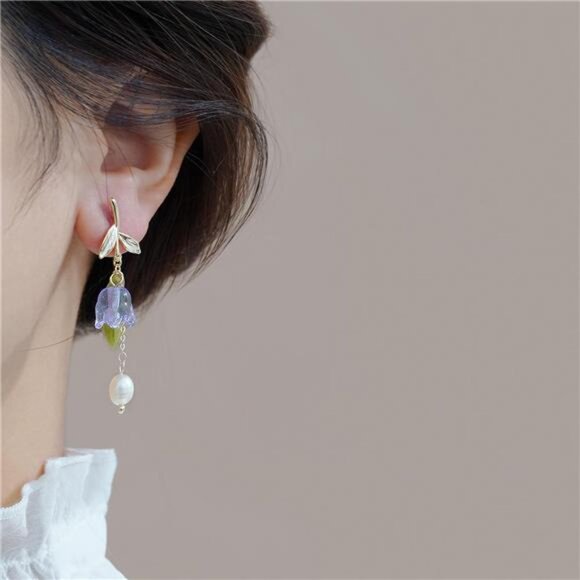 Simple Elegant Earrings – Minimalist Gold Dangle Earrings - Picture 3 of 5